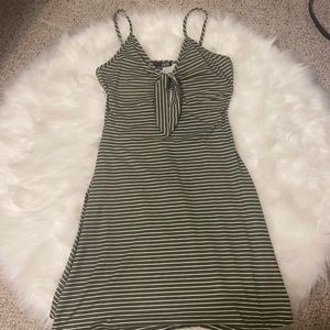 REBEL SUGAR green & white stripe dress